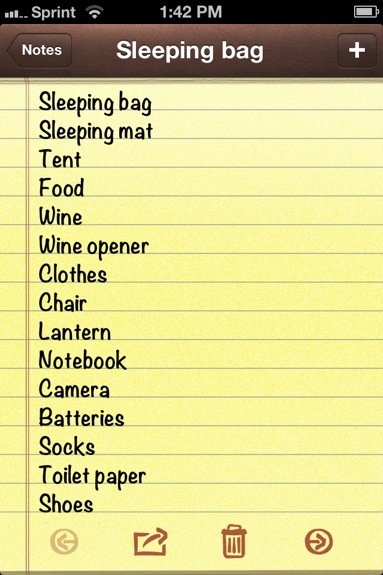 camping checklist