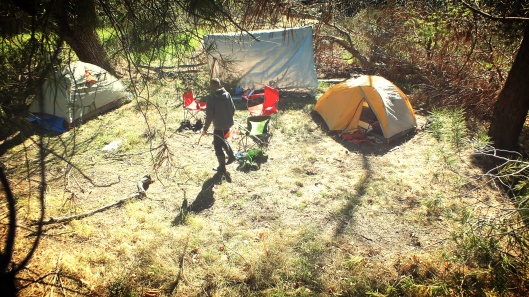 the campsite at a higher view