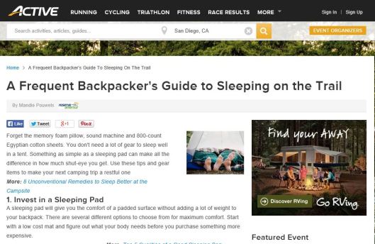 frequent backpackers guide to sleeping on the trail